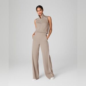 SPANX AirEssentials® Pique Sleeveless Mockneck Jumpsuit in Ashwood Size M